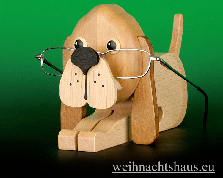 Brillenhalter für Brillen, Brillenständer Hund aus Holz