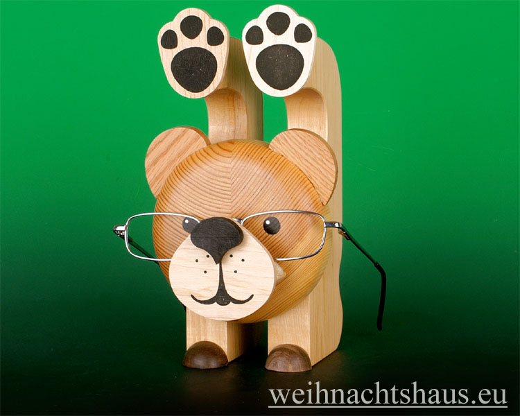 Brillenhalter für Brillen, Brillenständer Bär aus Holz