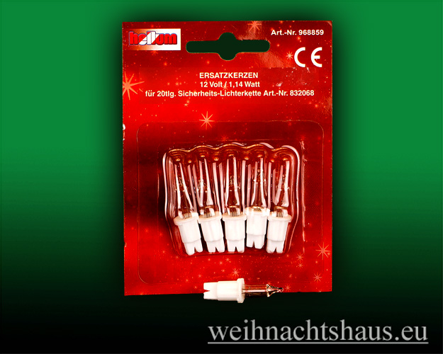 Seiffen Weihnachtshaus - Ersatzglühbirnen für Doppelschwibbogen Steckbirnen 12V - Bild 1