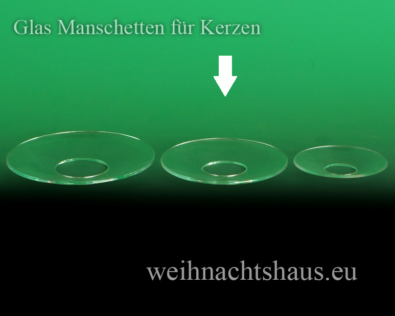 Manschette aus Glas für Kerzenleuchter Glasmanschette für große Pyramidenkerzen 17mm