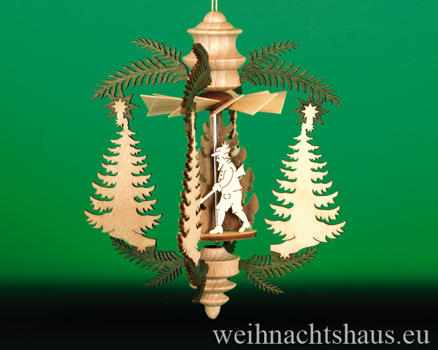 Seiffen Weihnachtshaus - Hängepyramide Tanne mit Waldmotiven - Bild 1