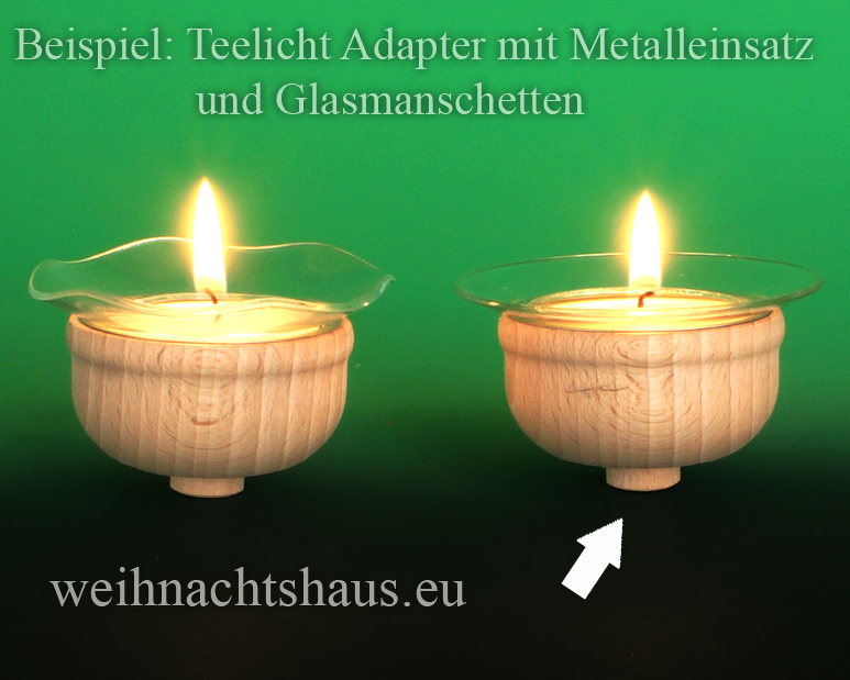 Glasmanschette für Teelicht Kerze Manschette aus Glas Lichtmanschette Teelichter