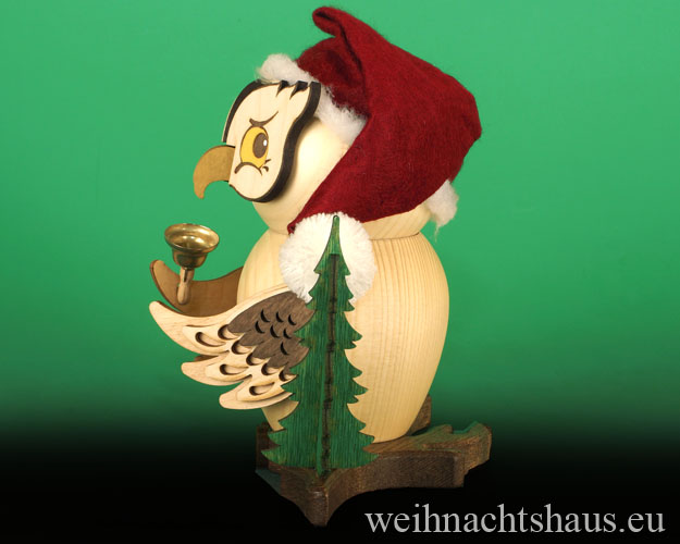 Erzgebirge Eulen Weihnachtsmanneule Eule Holzeule Räuchermann Eule aus Holz Erzgebirgische Weihnachtseule