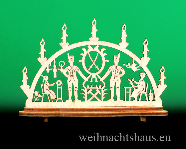 Schwibbogen Mini kleiner Lichterbogen Erzgebirge Bergmann aus Holz