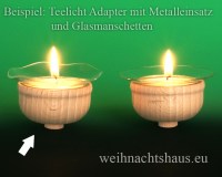 Glasmanschette für Teelicht Kerze Manschette aus Glas Lichtmanschette Teelichter